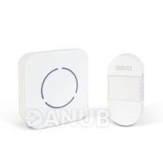 Digitálny bezbatériový a bezdrôtový zvonček – Kinetický – biely – modrá LED