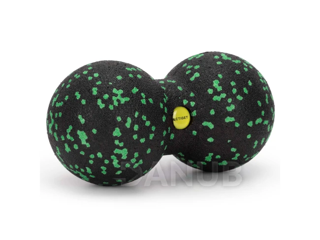 Dvojitá loptička na masáž chrbta a krku - čierno-zelený