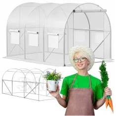 Fóliový záhradný skleník UV4 - 140g/m2 - 3x2x2 m - priehľadná biela/zelená