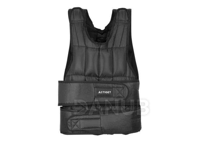 Záťažová vesta Active na tréning s nosnosťou 20 kg - nastaviteľná - čierna