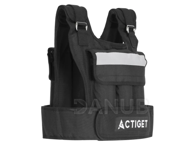 Záťažová vesta na tréning s nosnosťou 20 kg - nastaviteľná - čierna