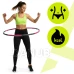 Hula hoop s NBR penou - 88 cm - skladací - sivo-ružový