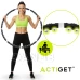 Hula hoop s masážnymi výstupkami - 92 cm - skladací - čierny