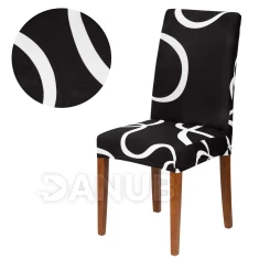 Návlek na stoličku univerzálny - biela na ciernej