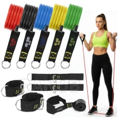 Fitness odporové gumy na cvičenie - sada 5 ks - farebné