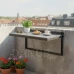 Balkónový skladací stolík - 80x37 cm - závesný na zábradlie - čierny