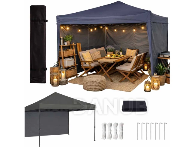 LUARO záhradný altánok - 3x3m - čierny