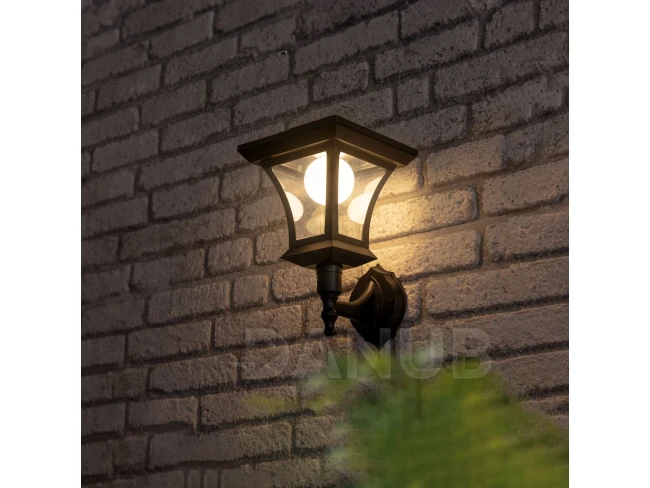 LED solárne svietidlo – nástenné – 21 x 21 cm – 8 LED – čierne – teplá biela