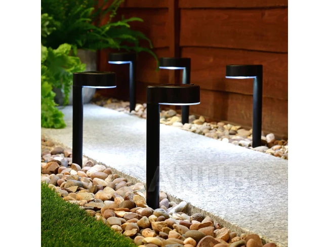 Zapichovacia solárna lampa - 1 LED - čierna - 31,5 x 7 x 9,5 cm