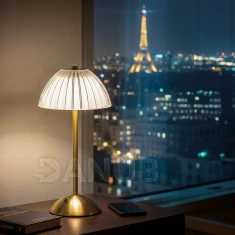 Stolová lampa - zlatá farba - nastaviteľná farebná teplota, jas - akumulátorová - USB