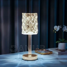 Stolová lampa - priehľadná - nastaviteľná farebná teplota, jas - akumulátorová - USB