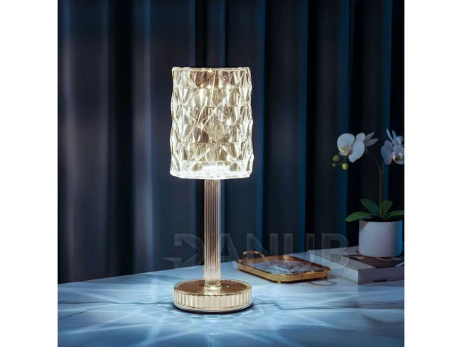 Stolová lampa - priehľadná - nastaviteľná farebná teplota, jas - akumulátorová - USB