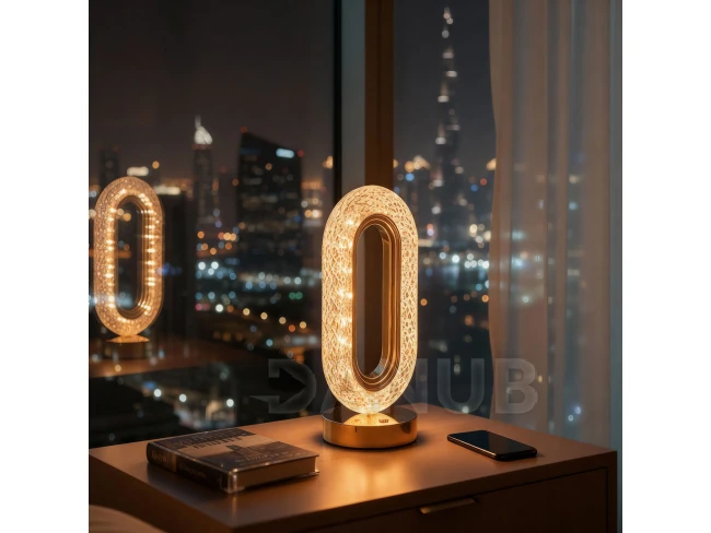 Stolná lampa - zlatá - nastaviteľná farebná teplota, jas - akumulátorová - USB