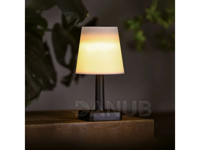 Solárna stolová lampa – biela – teplá biela LED – plast – 23 x 12 cm