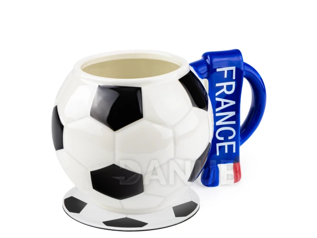 Futbalový hrnček so šálom Francúzsko a futbalová podložka