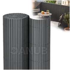 PVC krycia clona na balkón, terasu a oplotenie - 100 x 400 cm - tmavosivá