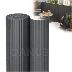 PVC krycia clona na balkón, terasu a oplotenie - 100 x 300 cm - tmavosivá