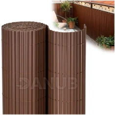 PVC krycia clona na balkón, terasu a oplotenie - 140 x 500 cm - hnedá