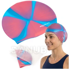 Silikónová plavecká čiapka - univerzálna unisex - ružovo-modrá