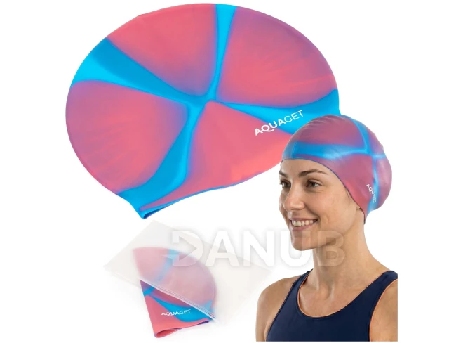 Silikónová plavecká čiapka - univerzálna unisex - ružovo-modrá Silikónová plavecká čiapka - univerzálna unisex - ružovo-modrá