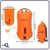 Záchranná bója nafukovacia - 35 L - s vreckom a píštalkou - fluo oranžová