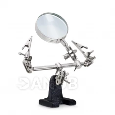 Držiak dielov s lupou a svorkami