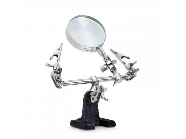 Držiak dielov s lupou a svorkami