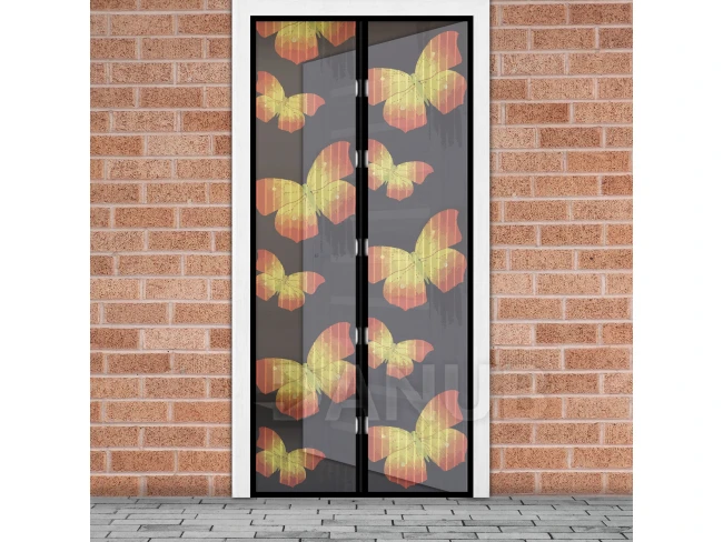 Sieťka na dvere proti hmyzu - magnetická - 100 x 210 cm - motýle