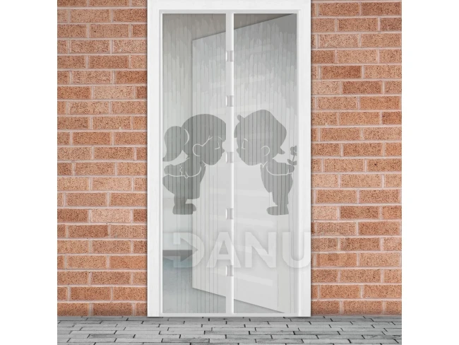 Sieťka na dvere proti hmyzu -  magnetická - 100 x 210 cm - chlapec + dievča