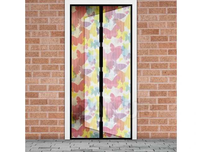 Sieťka proti hmyzu na dvere - magnetická - 100 x 210 cm - farebné motýle