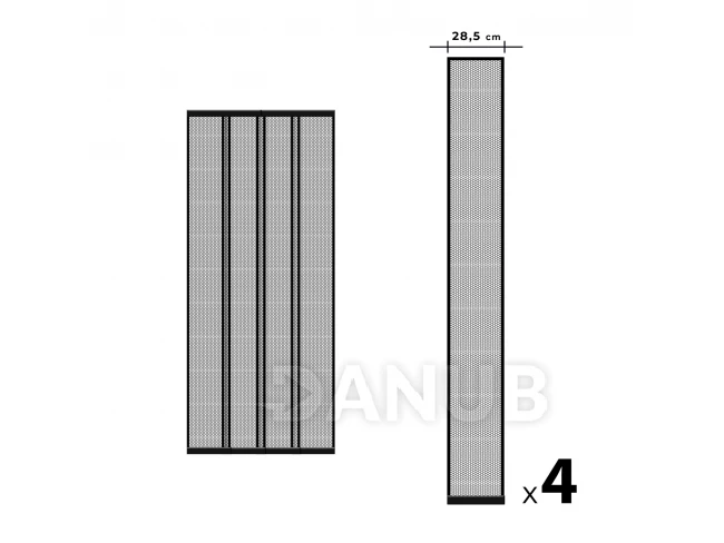 Sieťka na dvere proti hmyzu - 4ks - čierna