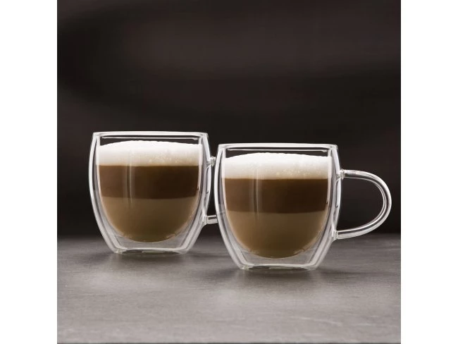 Dvojstenná, priehľadná sklenená cappucino šálka - 250 ml - 2ks / krabica Dvojstenná, priehľadná sklenená cappucino šálka - 250 ml - 2ks / krabica