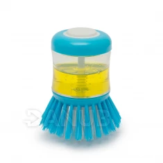 Kefa na umývanie riadu s dávkovačom saponátu - modrá