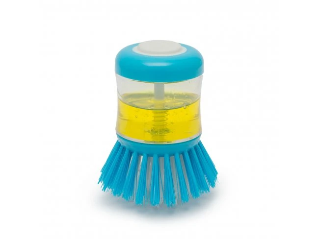 Kefa na umývanie riadu s dávkovačom saponátu - modrá