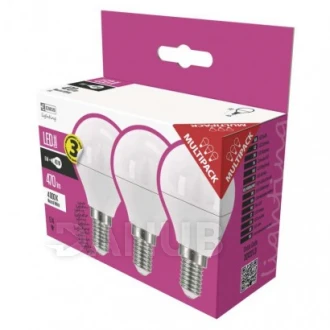 LED žiarovka Classic miniglobe 6W E14 neutrálna biela - 3ks