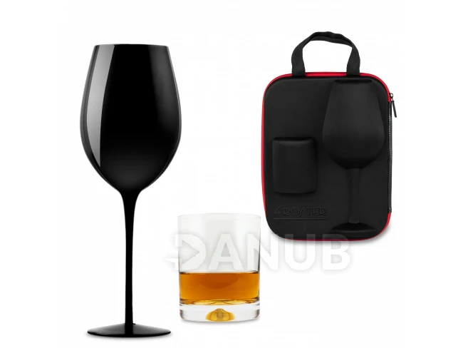 Puzdro s pohárom na whisky a na víno Froster Black