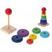 Drevená pyramída drevený na triedenie -farebná - 13 cm