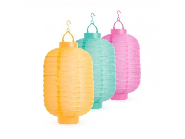 Solárny lampión - 3 farby - studená biela LED - 21 cm