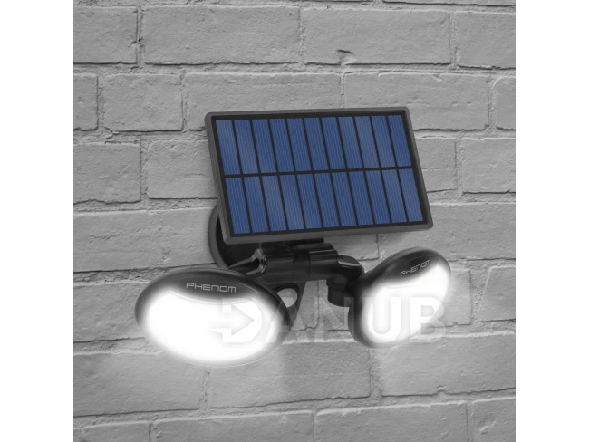 Solárny reflektor s pohybovým senzorom - otáčateľná hlava - 2 COB LED