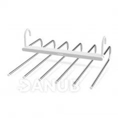 Zavesiteľný sušiak na uteráky / vešiak na nohavice - kov - 6 vešiakov