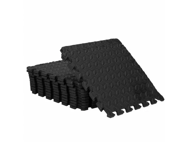 Penové puzzle protišmykové 30 x 30 x 1 cm - 12 ks - čierne