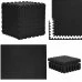 Penové puzzle protišmykové 30 x 30 x 1 cm - 12 ks - čierne