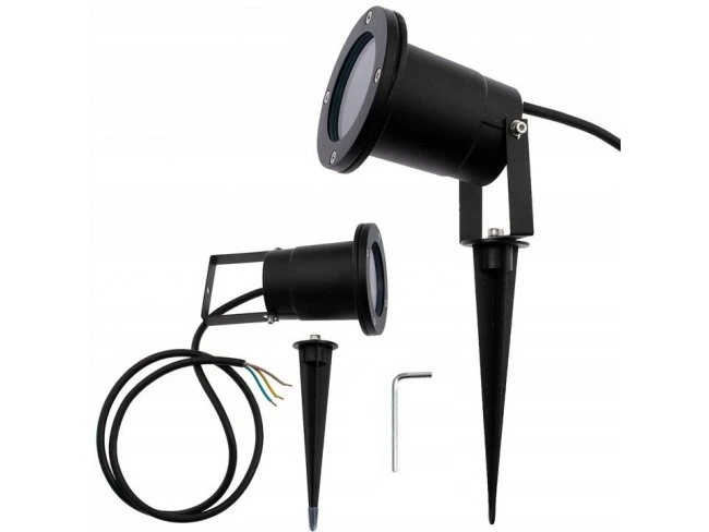 LED záhradné svietidlo GU10 - IP65 - kábel 1m - Black