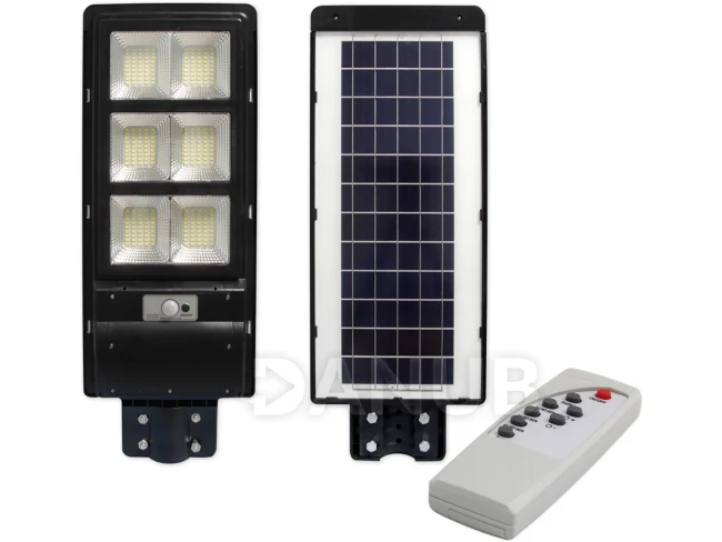 LED solárna pouličná lampa - 270W - 6000K - pohybový a súmrakový senzor + diaľkové ovládanie - čierna LED solárna pouličná lampa - 270W - 6000K - pohybový a súmrakový senzor + diaľkové ovládanie - čierna