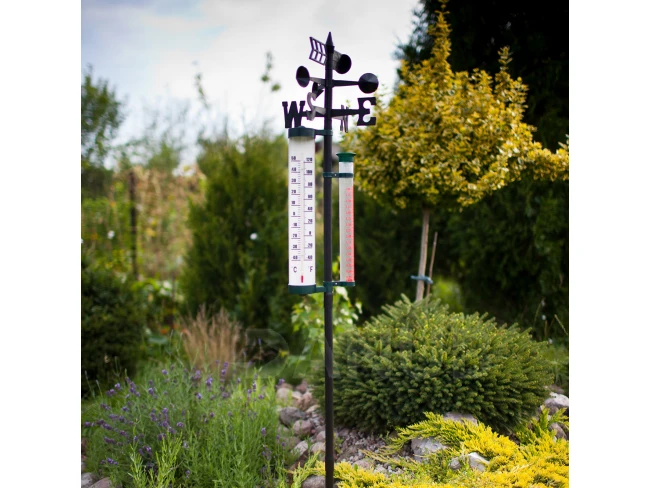 Záhradná meteorologická stanica - teplomer, zrážkomer, anemometer - 145 cm