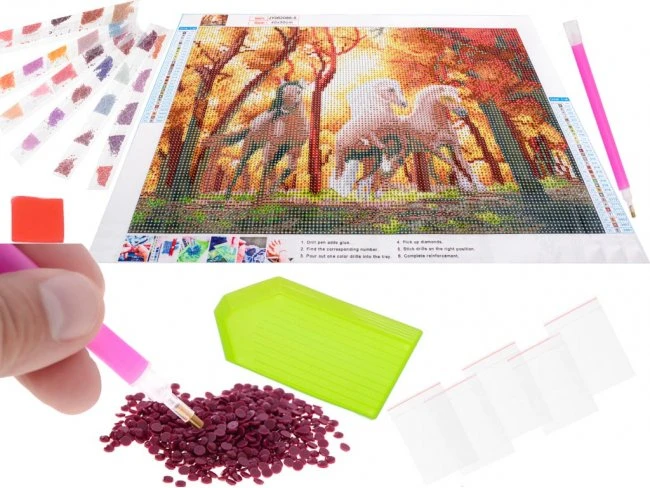 Diamantové maľovanie súprava 5D kone