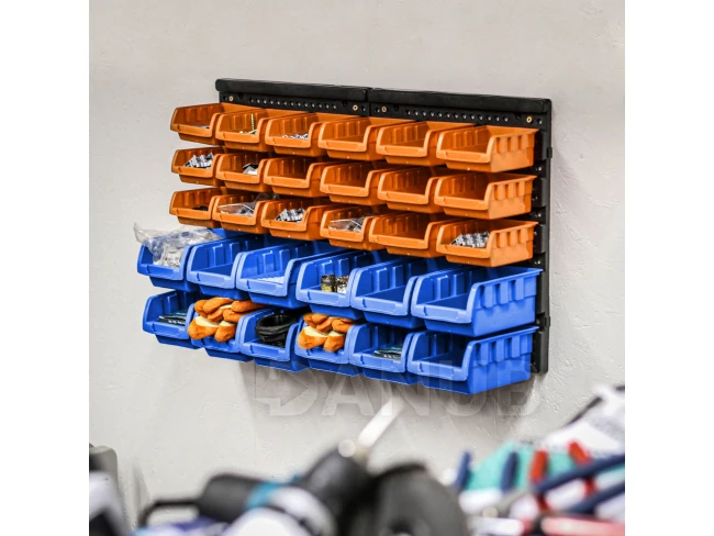 Nástenné organizačné krabice - 30 plastových krabíc - 640 x 375 x 175 mm