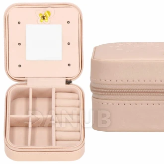 Šperkovnica na zips - svetloružová