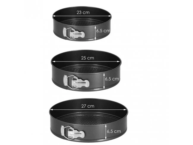 Sada tortových foriem - 3ks - kov