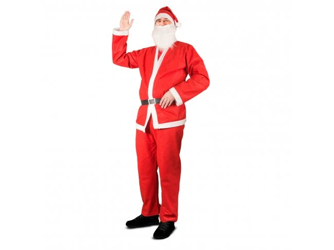 Sada mikulášskeho kostýmu - nohavice, kabát, čiapka, brada, opasok